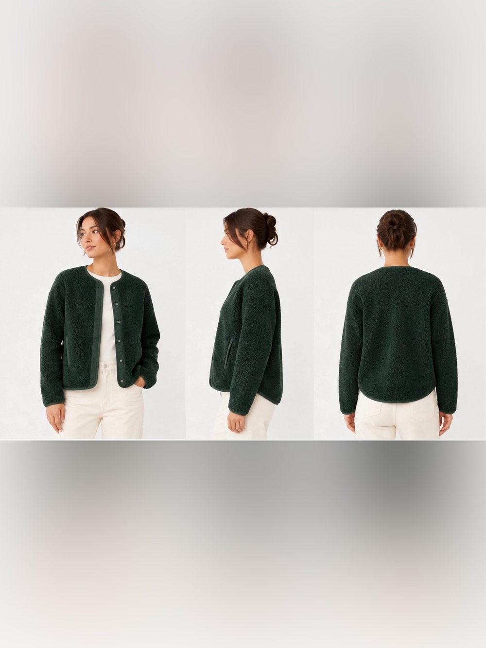 Wilfred Dark Green Teddy Sherpa Jacket